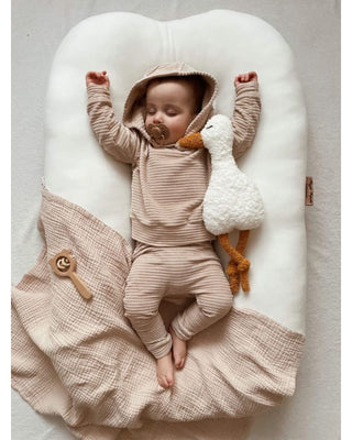 Babystyling - Corduroy capuchon sweater (sand)
